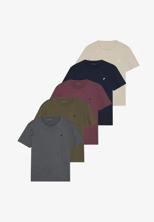 5 PACK - T-shirts - dark grey/dark blue/olive
