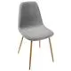 Chaise scandinave tissu effet velours gris