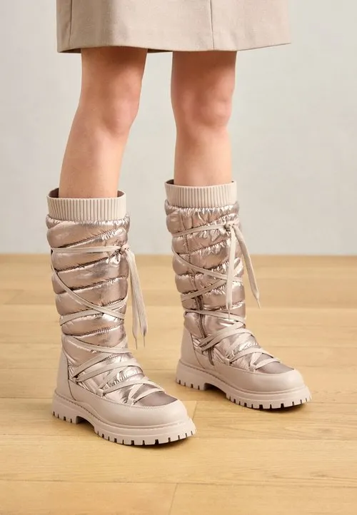 Anna Field Wide Fit Snørestøvler - beige