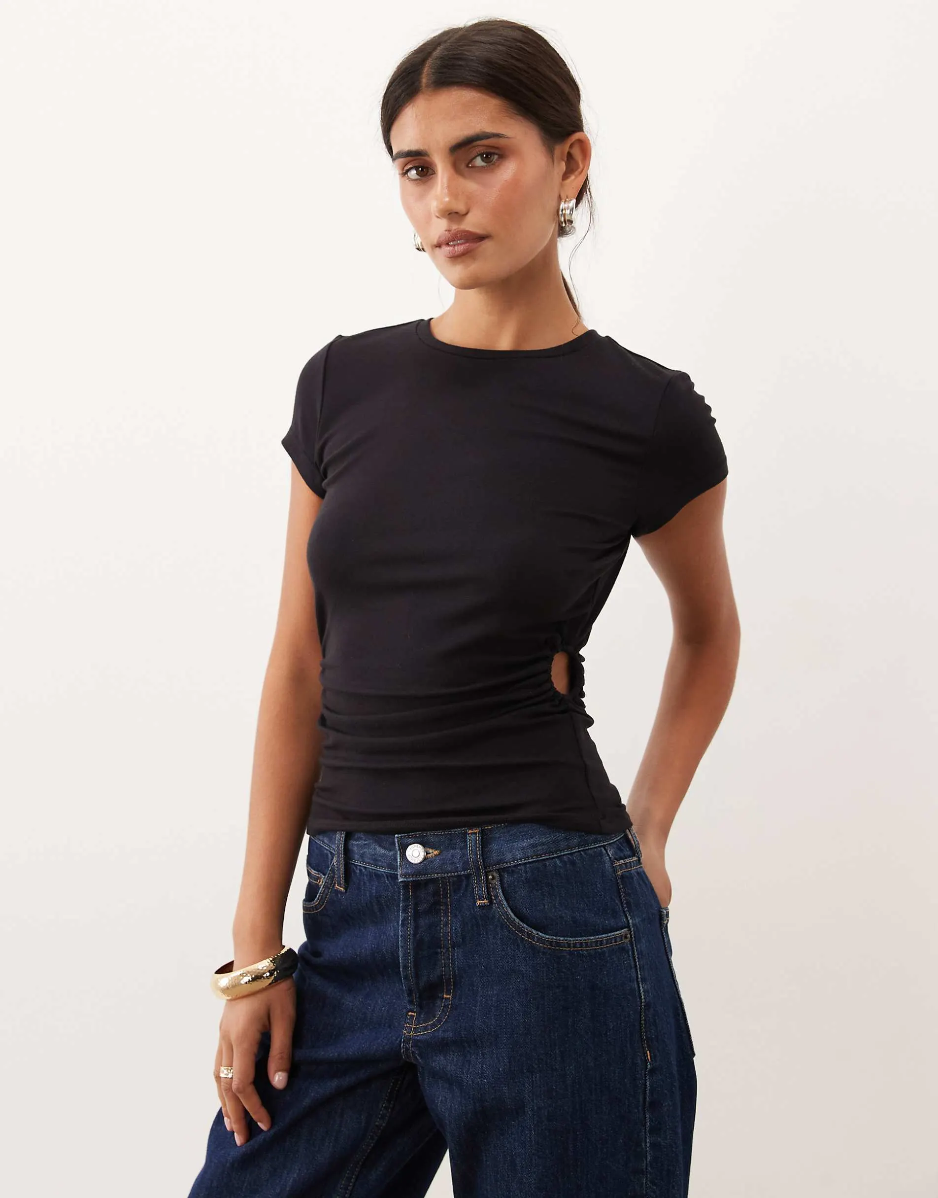 Supre cinch waist oliver tee in black
