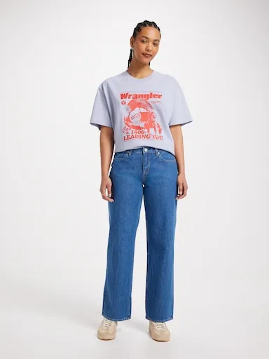 Wrangler Low Bell Baggy In Lush Blues