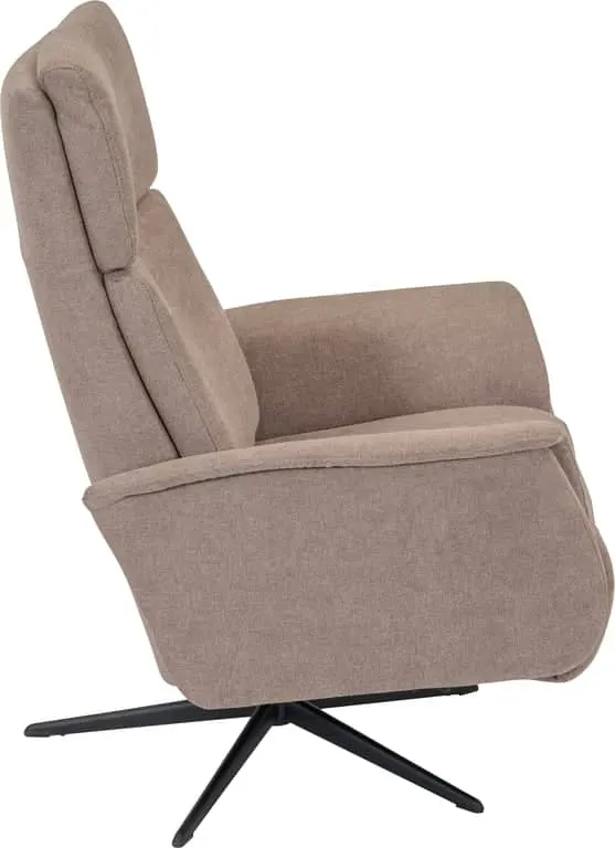 Silius recliner, manuell medium manuell, stoff Bloq 3641 taupe, Polaris sokkel svart