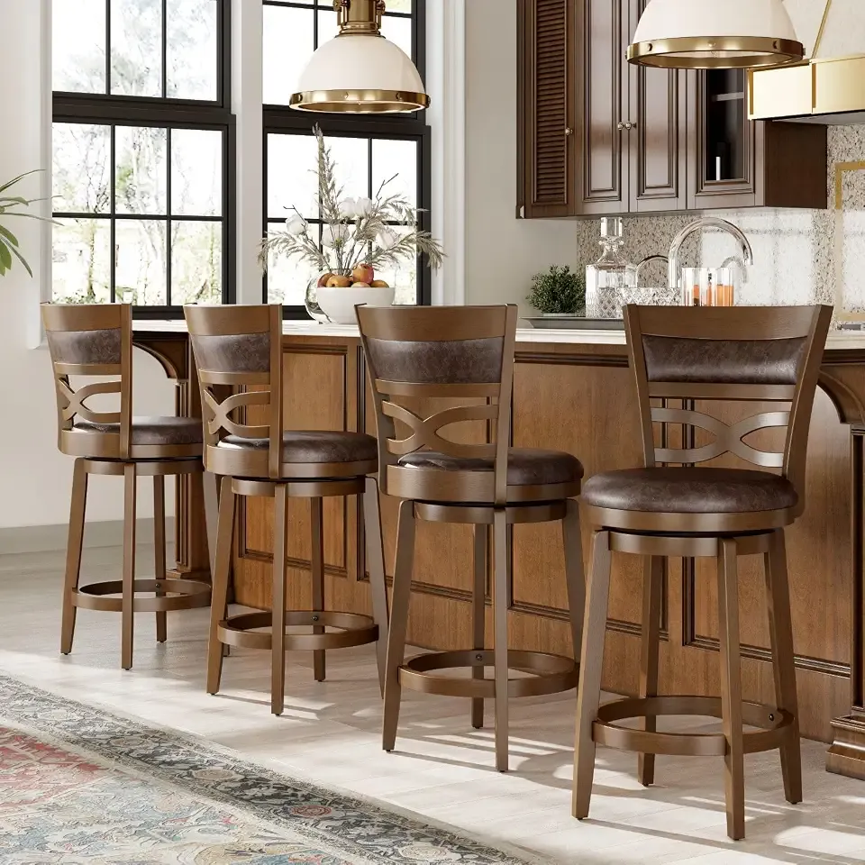Sophia & William 26 Inch Swivel Bar Stools Set of 4, Counter Height Stools