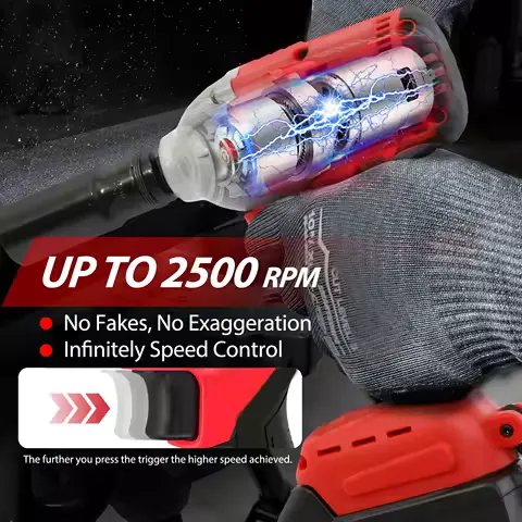 1000N.m (740ft-lbs) Cordless Impact Drill Wrench Brushless Electric High Torque Batteries 1500MAh 20V Fast Charger DIY Tool