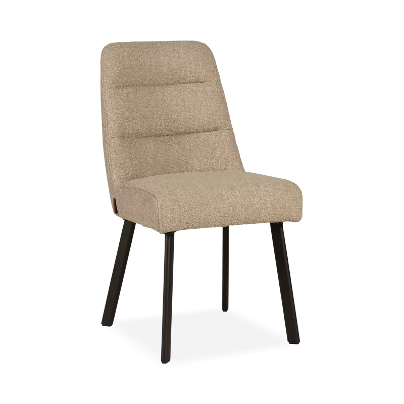 Eetkamerstoel Kendra - stof Rhythm Liver - pocketvering - poot zwart