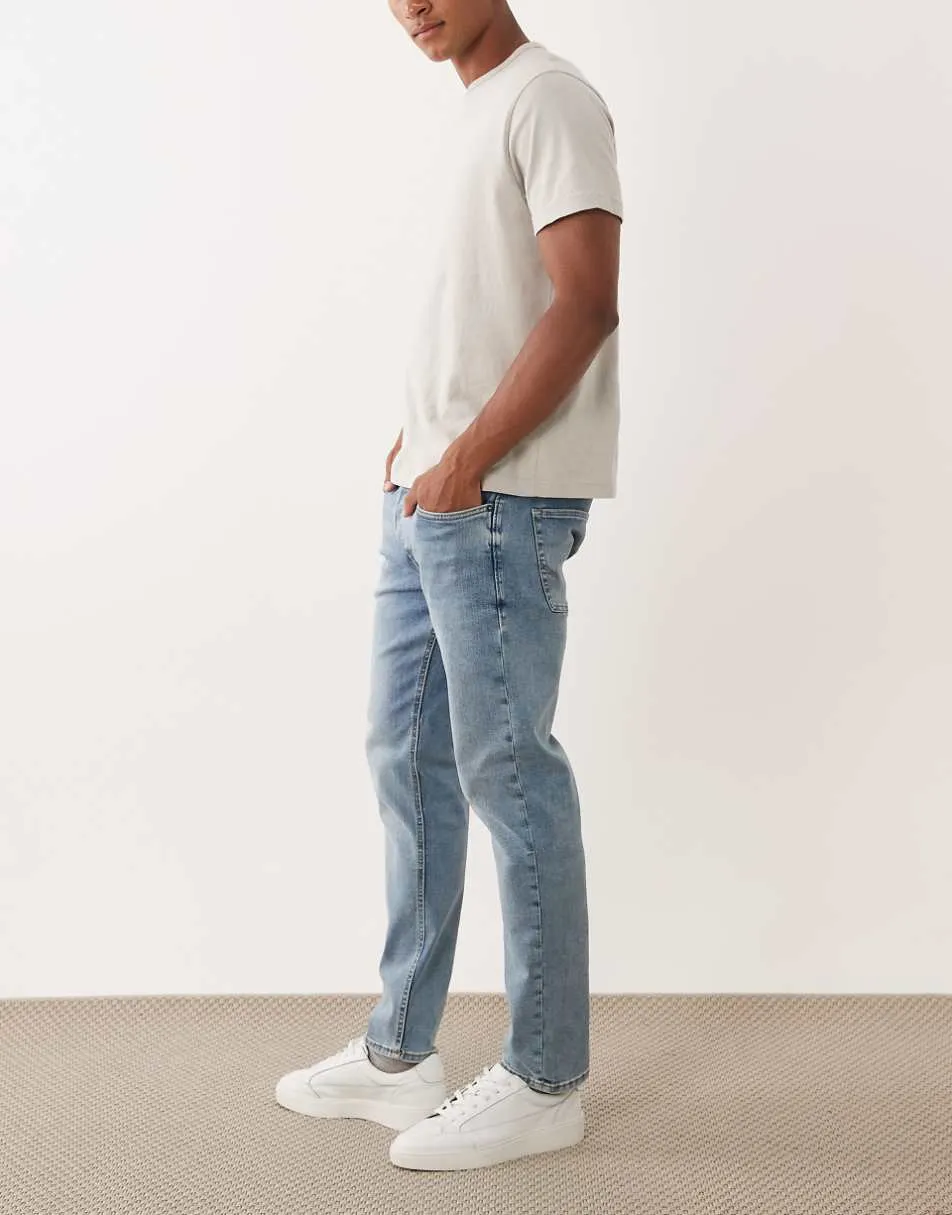 Jack & Jones Mike tapered jeans in light wash blue