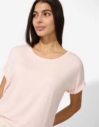 T-shirt - Misto viscosa - Rosa chiaro