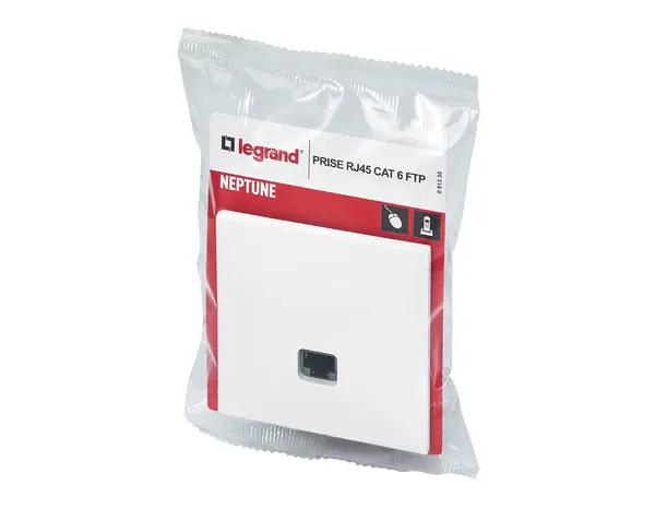 Prise Ethernet RJ45 blanc \"Neptune\" - Legrand