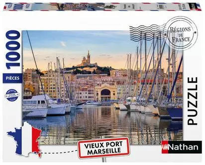 NATHAN PUZZLE 1000 PIECES - PROMENADE DANS LE VIEUX PORT, MARSEILLE -COLLECTION REGIONS DE FRANCE