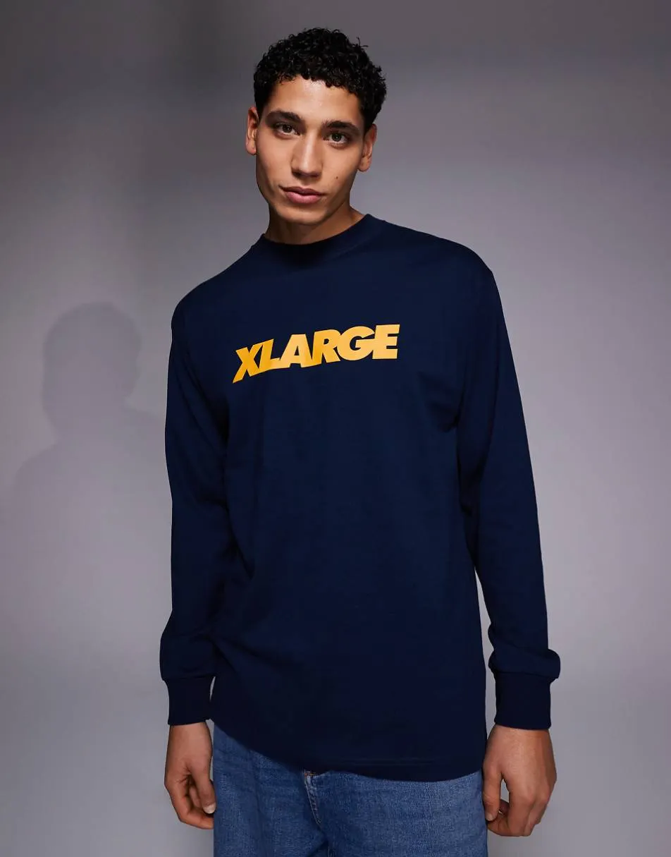 XLarge long sleeve logo t-shirt in navy