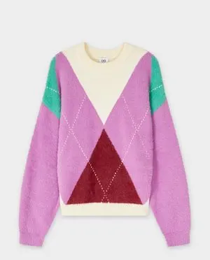 Trui met ruiten, oversized fit