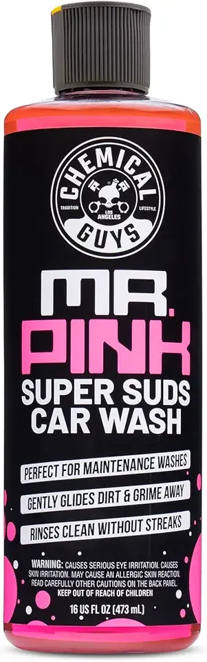 Chemical Guys Mr. Pink Car Wash Soap - 16 oz Super Suds Foaming Car Wash Soap for Cannon, Blaster, or Bucket Washing - pH Balanced, Safe on Wax, Sealant, Ceramic, and Clear Coat Finishes