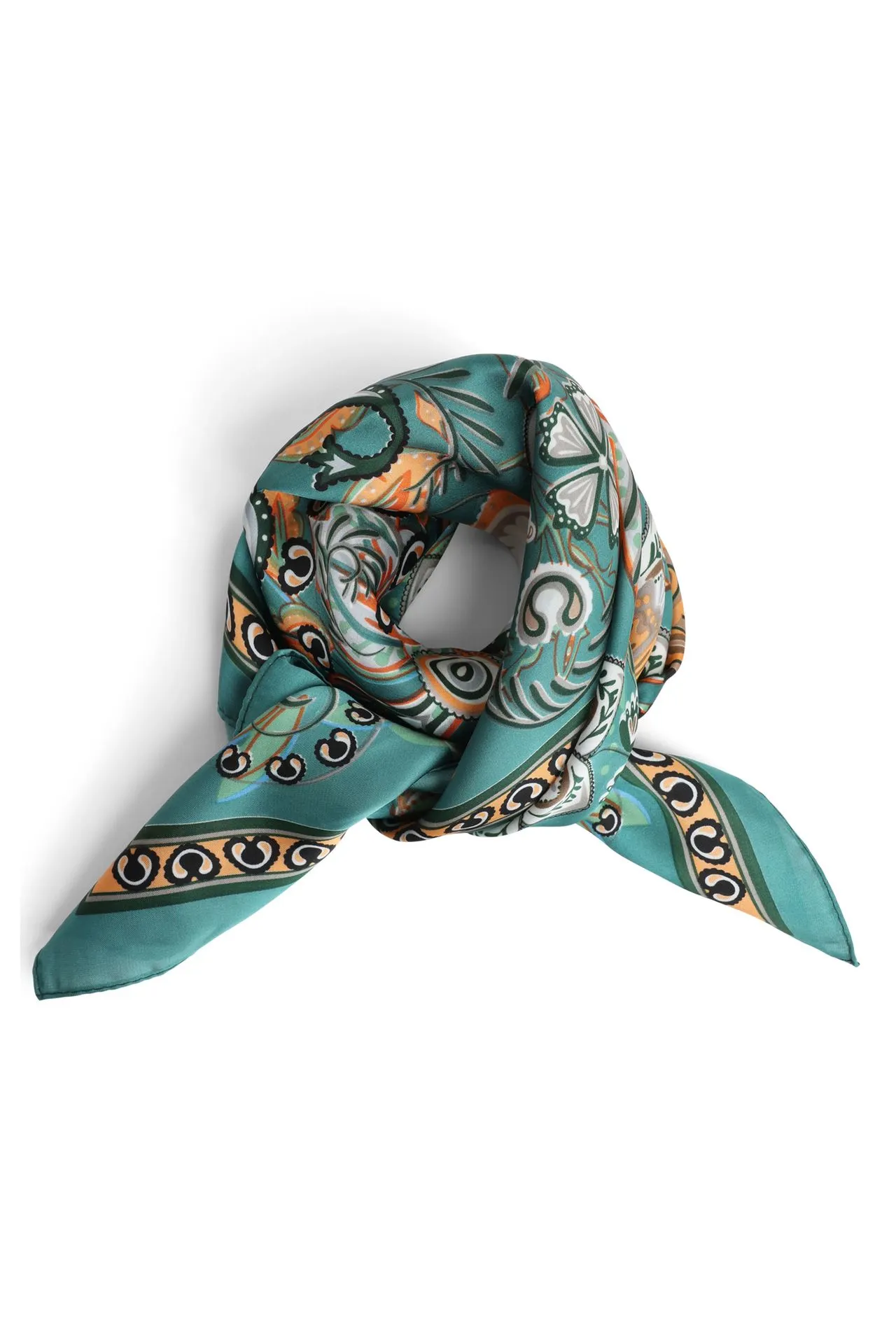 Groene sjaal met grafische print