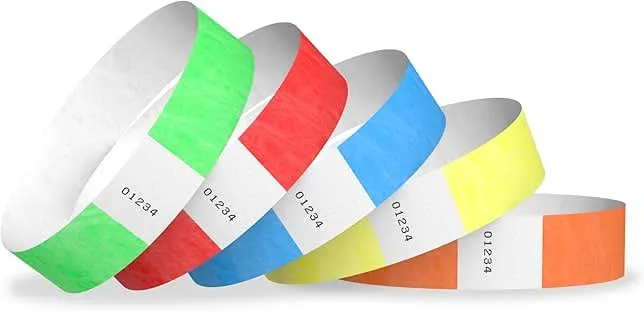 1,000 WristCo Tyvek Wristbands for Events – 5-Color Variety Pack – Tamper-Proof Design Prevents Reuse – Premium-Grade Bracelets for Hospital & Medical I…