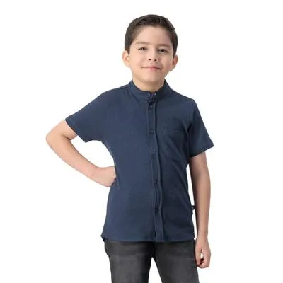 Camisa Hummo Kids Niño Tejido Texturizado Cuello Mao
