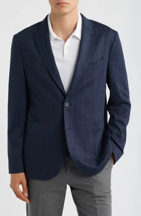 Alfi Windowpane Check Knit Sport Coat