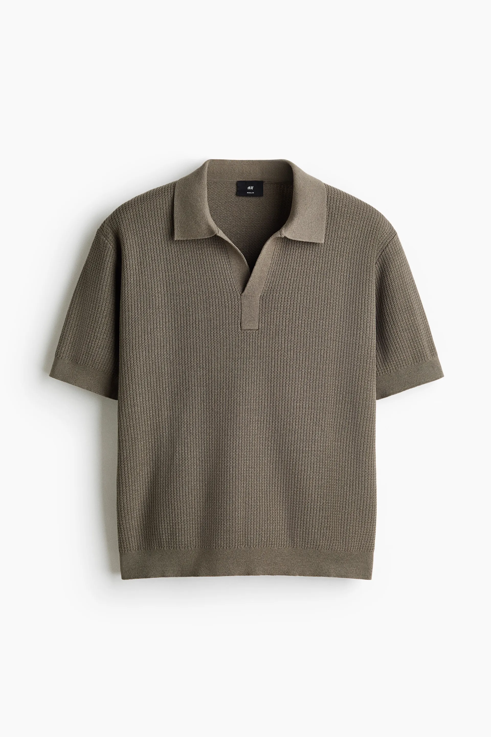 Playera polo Regular Fit en tejido trenzado