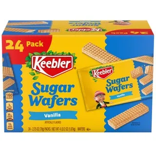 Keebler Sugar Wafers, Vanilla, 2.75 oz, 24-count