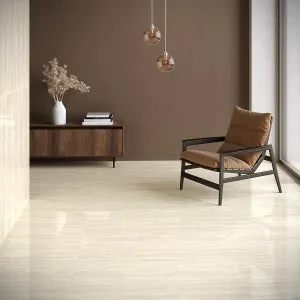 Piastrella da pavimento interno in gres porcellanato 60 x 120 cm rettificato smaltato beige chiaro Travertino R9 traffico medio forte (pei 3/5) Sp. 9 mm 1.44 mq