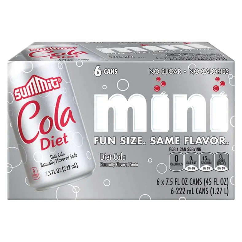 Summit Diet Cola Mini Cans 6pk
