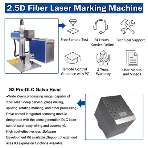 US Stock 100W 2.5D Ezcad3 JPT MOPA 100W Fiber Laser Engraver 60W MOPA Fiber Laser Marking Machine Relife Marker 110X110MM Lens