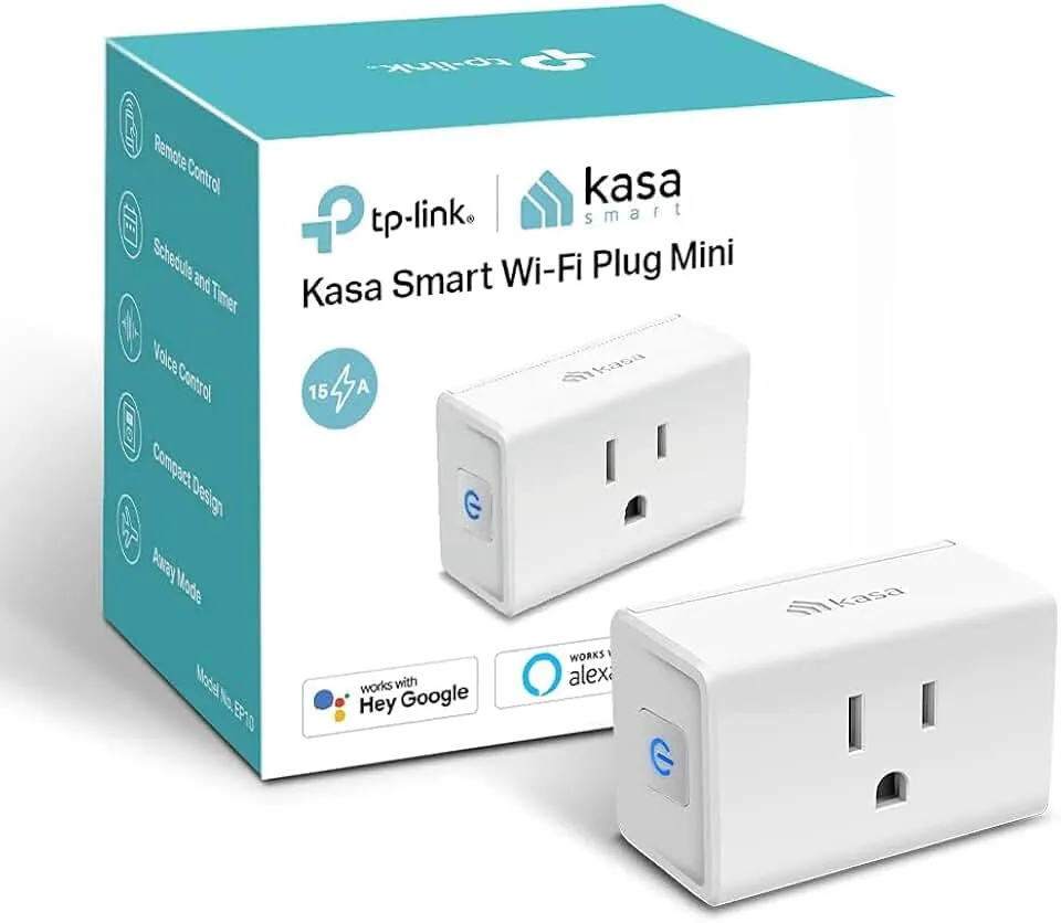 Kasa Smart Plug Ultra Mini 15A, EP10, Smart Home Wi-Fi Outlet | Works with Alexa & Google Home, No Hub Required, UP Certified, 2.4GHz Wi-Fi Only, 1-Pack, White