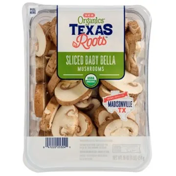 H-E-B Organics Texas Roots Sliced Baby Bella Mushrooms, 16 oz
