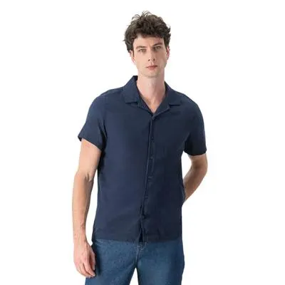 Camisa Hummo Hombre Casual Lisa Manga Corta