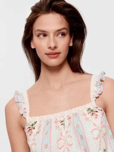 Vintage Floral 100% Soft Cotton Cami