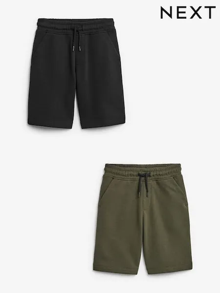 Black/Khaki Green Basic Shorts (3-16yrs)