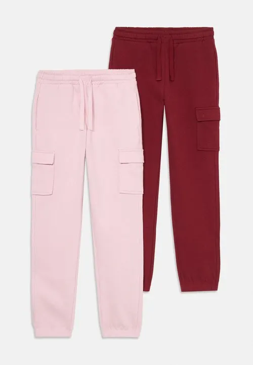 2 PACK - Joggebukse - dark red/pink