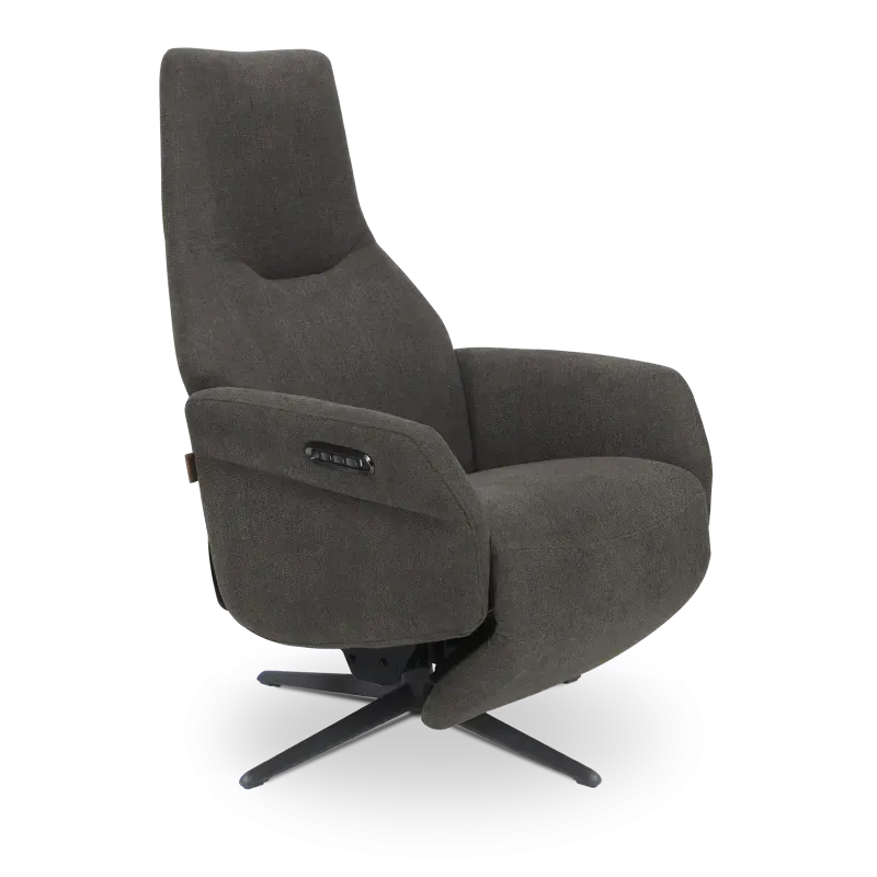 Relaxfauteuil Opera - handmatig - stof Soda Charcoal