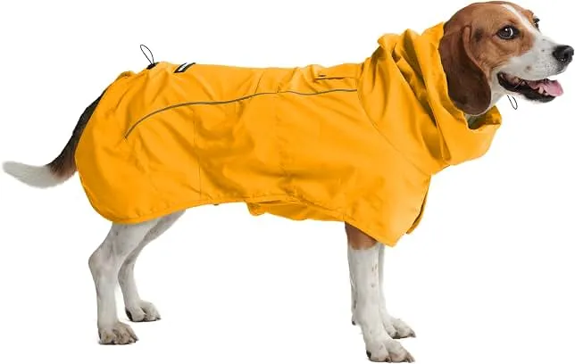 Spark Paws Dog Raincoat - Waterproof Rain Jacket w/Hood, Full Coverage | Waterproof Coat Covers Full Body incl. Belly - Reflective, Co…