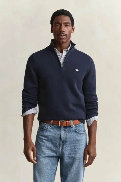 Bomullsgenser med half-zip