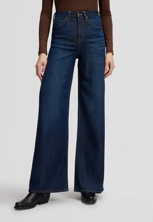 STELLA HIGH RISE A LINE - Wide leg - dark navy