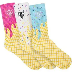 Baseball Lifestyle 101 Boys' Ice Cream Socks - 3 Pack