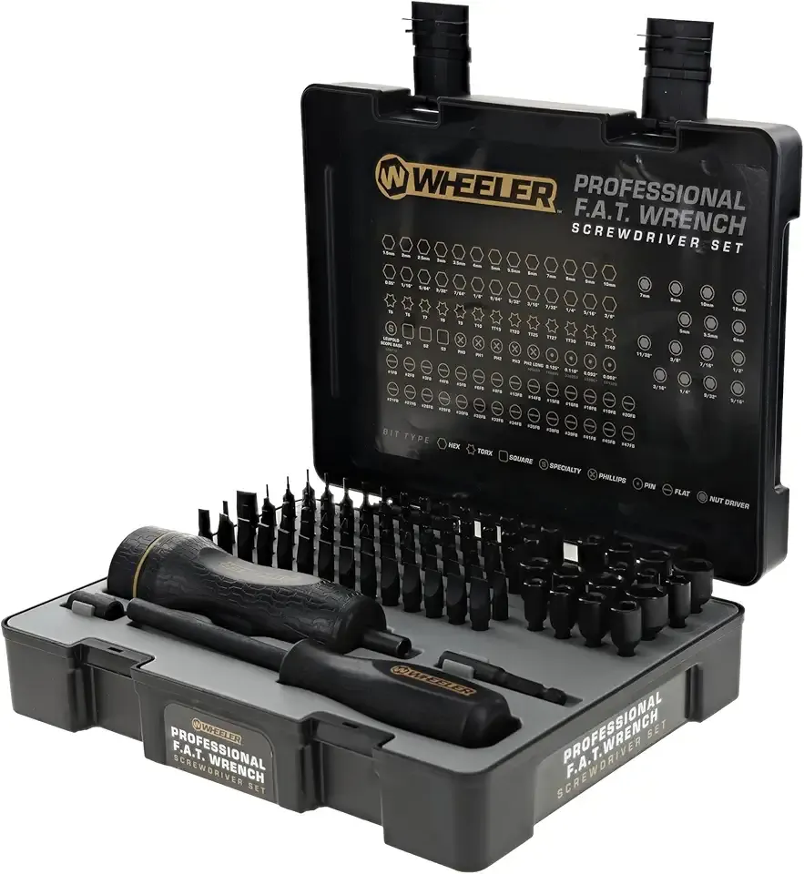 Wheeler Engineering 100-Piece Professional Screwdriver Set with Steel Construction, Metric and Standard Sizes, Storage Case, for Gunsmithing and Maintenance