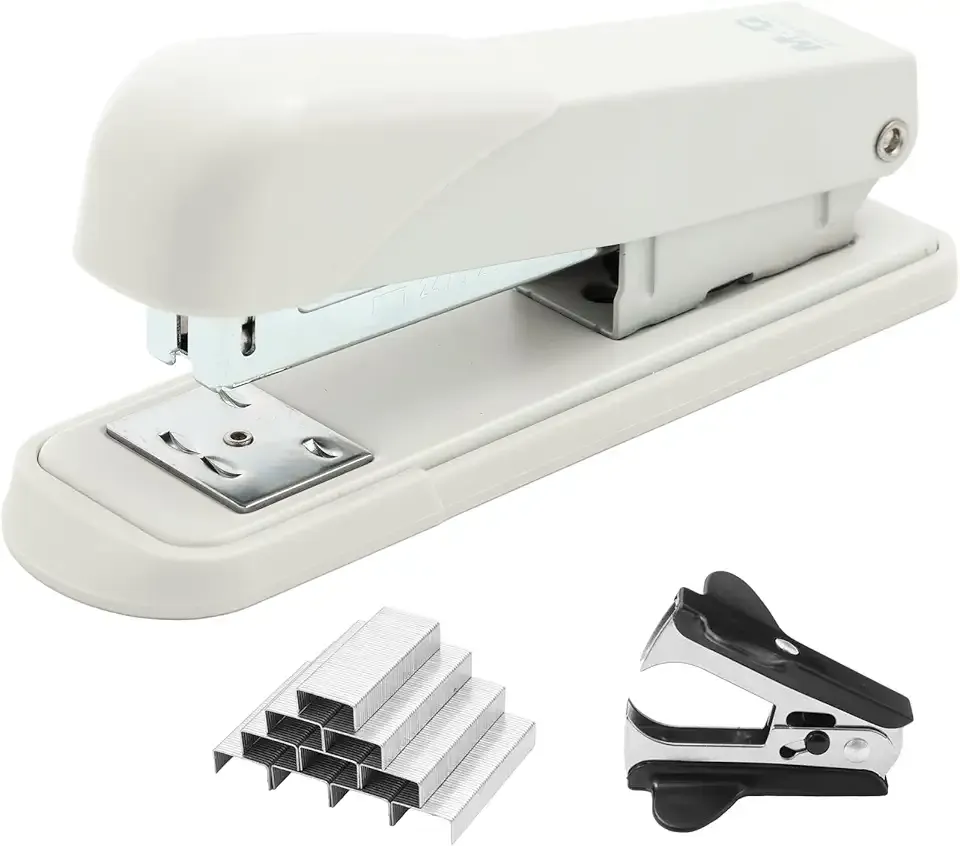 M&G Desktop Stapler Office Stapler with 1000 Staples and Remover, 25 Sheet Capacity, Metal Staplers for Desk, Two Binding Modes, Grey