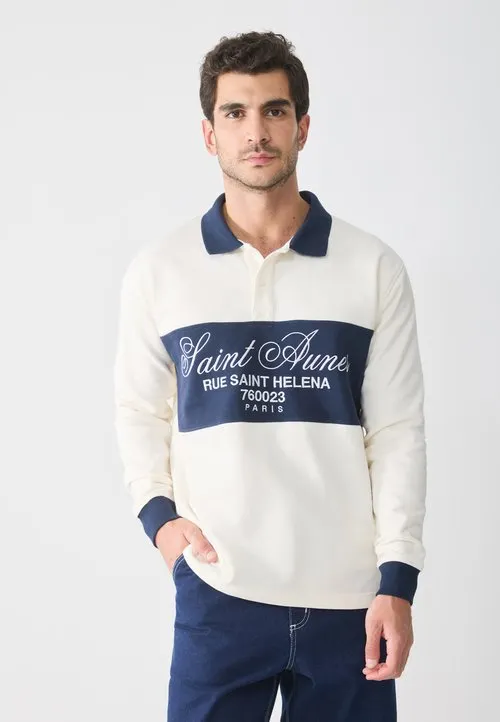 Pier One by Zalando Sweatshirt - white/off-white/blue
