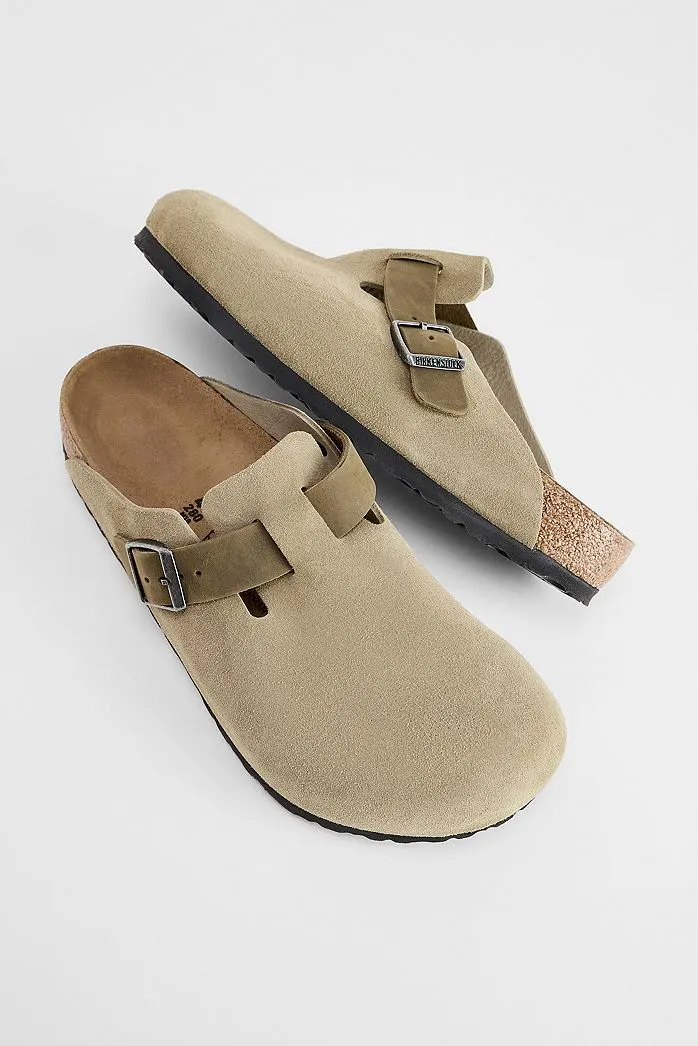 Zoccoli Boston in Camoscio Color Cachi Sbiadito Birkenstock