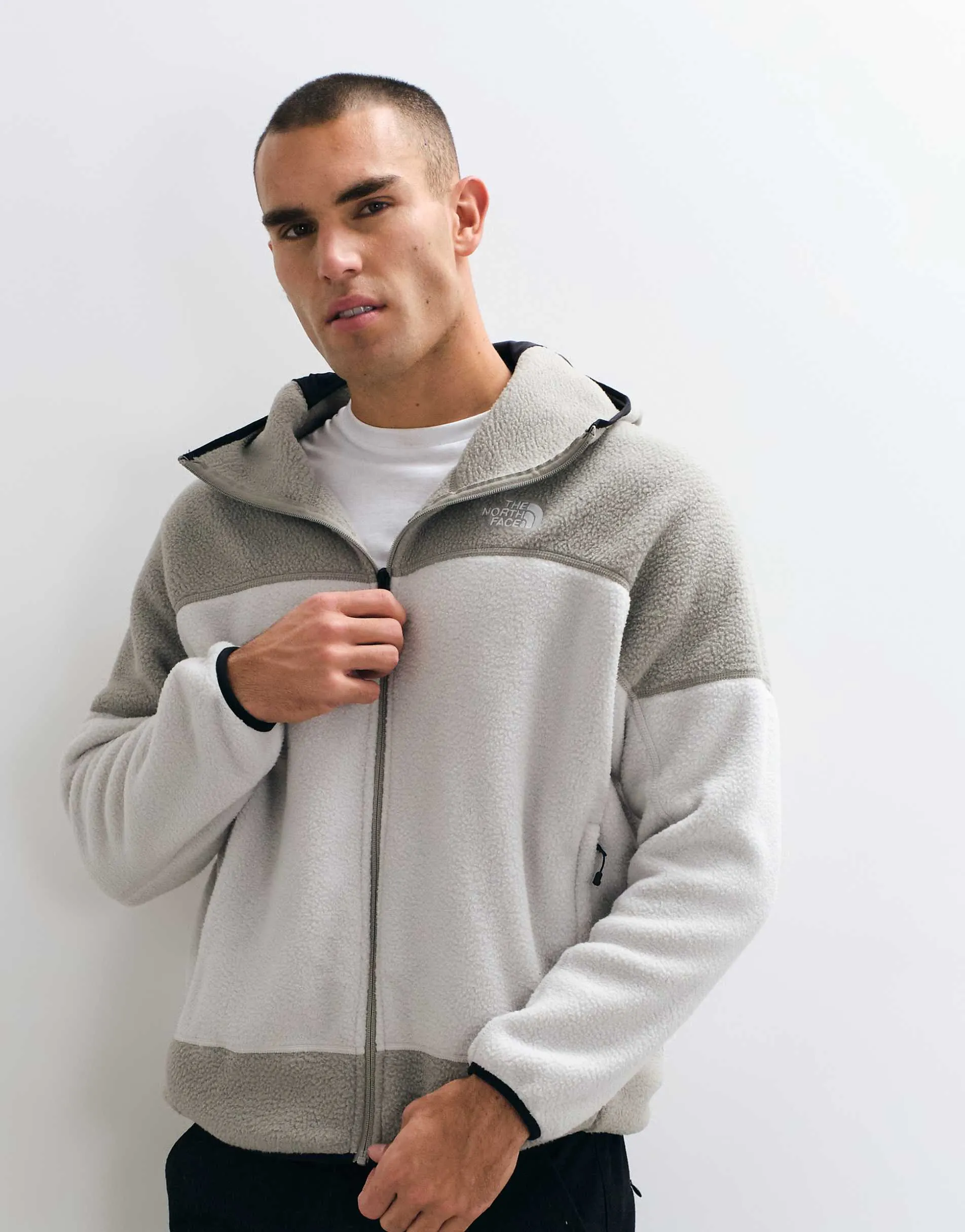 The North Face NSE full zip fleece with mask in grey
