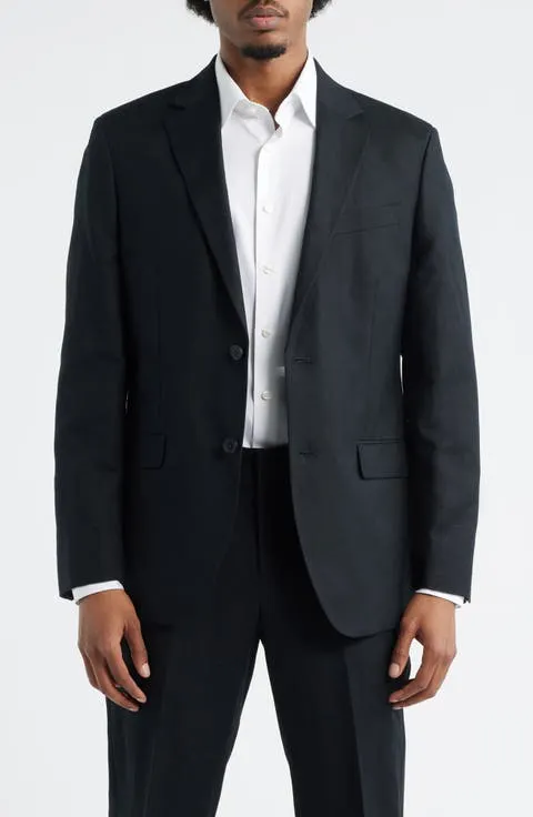 Slim Fit Solid Linen Blend Sport Coat