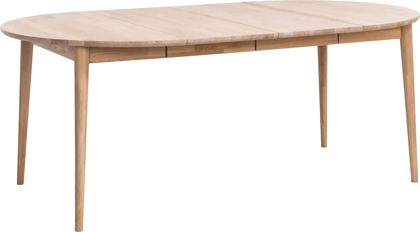Linden spisebord rundt Ø 110 cm heltre hvitoljet eik