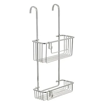 Portaoggetti Doccia 2 Piani C-Gancio Aluminium Collection Organizzazione e Stile per il Bagno