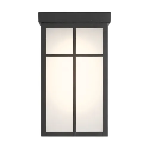 12"H Integrated LED Black Outdoor Square Lantern