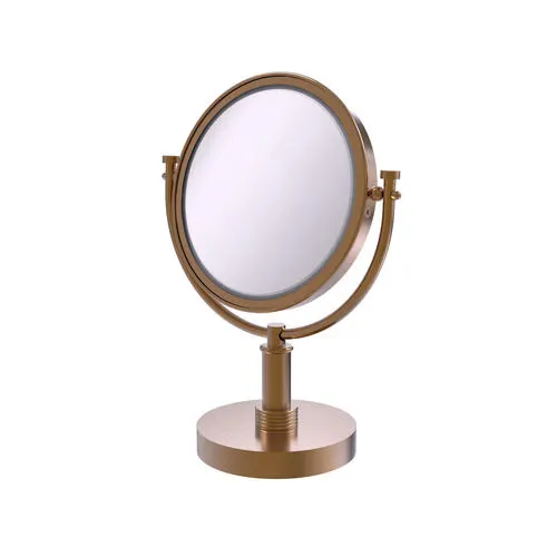 Allied Brass 8" Freestanding Magnifying Makeup Mirror with Grooved Accents