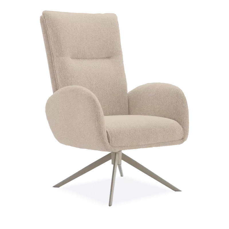 Draaifauteuil Whisper (hoog/poot: beige) - Lodge Linen