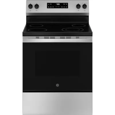 30-in Glass Top 4 burners 5.3-cu ft Freestanding Electric Range ( Stainless Steel )