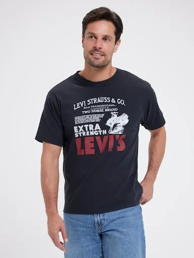 Levi's Vintage Fit Graphic Tee In Archival Poster 1 Jet Black