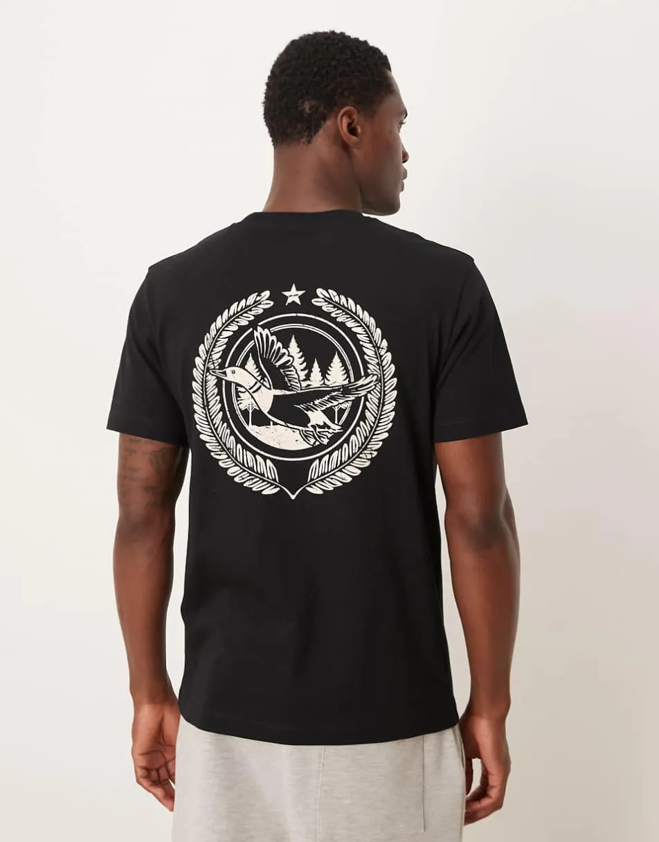 ASOS DESIGN t-shirt with duck graphic in black